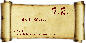 Triebel Rózsa névjegykártya