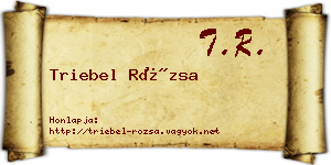 Triebel Rózsa névjegykártya